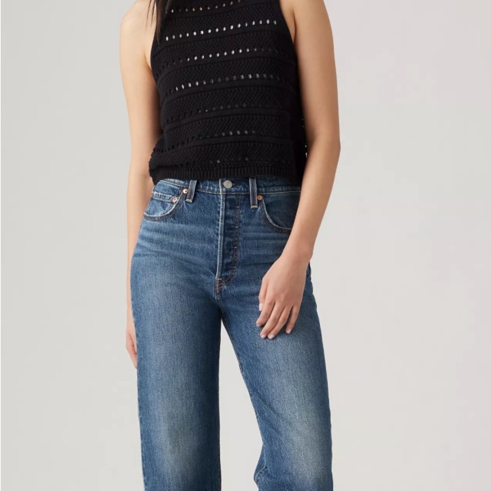 Levi's Blue Straight Leg Jeans with Vintage-Inspired Wash